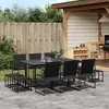 Image de vidaXL Ensemble à manger de jardin 11 pcs noir textilène