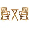 Image de vidaXL Ensemble de Bistro Pliable 3 pcs Bois d'acacia Solide, Ensemble de bistrot de Jardin, Ensemble de Balcon, Ensemble de Meubles d’extérieur