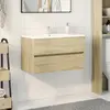 Image de vidaXL Armoire d'évier chêne sonoma 80x38,5x45 cm Bois d'ingénierie