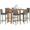 Image de vidaXL Ensemble de bar de jardin 7 pcs gris bois massif acacia rotin