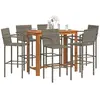 Image de vidaXL Ensemble de bar de jardin 7 pcs gris bois massif acacia rotin