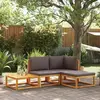 Image de vidaXL Ensemble de canapés de jardin 4 pièces avec coussins en bois d'acacia et corde