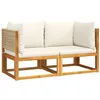 Image de vidaXL Canapés d'angle de Jardin avec Coussins 2 pièces Bois d'acacia et rotin
