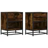 Image de vidaXL Tables de Chevet 2 pcs chêne fumé 40x31x50 cm Bois ingénierie
