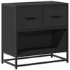 Image de vidaXL Table de Chevet Noir 60x31x60 cm Bois d'ingénierie et métal, Table d'appoint, Armoire de lit, Table d'appoint pour la Chambre, Table de Nuit