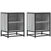 Image de vidaXL Tables de Chevet 2 pcs Sonoma Gris Bois d'ingénierie et métal, Table d'appoint, Armoire de lit, Table d'appoint pour Chambre, Table de Nuit