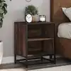 Image de vidaXL Table de chevet chêne marron 40x31x50cm bois d'ingénierie métal