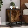 Image de vidaXL Tables de chevet 2 pcs chêne fumé bois d'ingénierie et métal