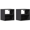 Image de vidaXL Tables de Chevet murales 2 pcs Noir 40x31x39,5 cm, Armoire, Table d'appoint, Armoire de lit, Armoire de Chevet, Table de Nuit