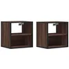 Image de vidaXL Tables de Chevet murales 2 pcs chêne Marron 40x31x39,5 cm, Armoire, Table d'appoint, Armoire de lit, Armoire de Chevet, Table de Nuit