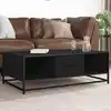Image de vidaXL Table basse noir 100x57x35 cm bois d'ingénierie et métal