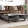 Image de vidaXL Table basse sonoma gris 100x100x30cm bois d'ingénierie et métal