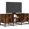 Image de vidaXL Meuble TV chêne fumé 100x35x41 cm bois d'ingénierie et métal