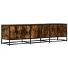 Image de vidaXL Meuble TV chêne fumé 150x35x41 cm Bois d'ingénierie et métal, Banc TV, Meuble HiFi, Centre de Divertissement, Buffet TV, Meuble multimédia