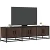 Image de vidaXL Meuble TV chêne marron 150x35x41 cm bois d'ingénierie et métal