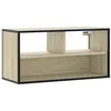Image de vidaXL Meuble TV chêne Sonoma 80x31x39,5 cm Bois d'ingénierie et métal, Support TV, Armoire média, Console TV, Meuble HiFi, Centre de Divertissement