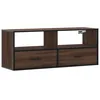 Image de vidaXL Meuble TV chêne Marron 100x31x39,5cm Bois d'ingénierie et métal, Support TV, Armoire média, Console TV, Meuble HiFi, Centre de Divertissement