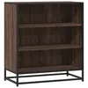 Image de vidaXL Buffet chêne Marron 68x35x76 cm Bois d'ingénierie et métal, Armoire de Rangement, Meuble d'entrée, Meuble d'appoint