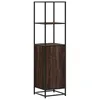 Image de vidaXL Buffet Haut chêne Marron 35,5x35x139 cm Bois d'ingénierie métal, Armoire latérale, Armoire de Rangement Haute, vitrine Haute, Armoire Haute