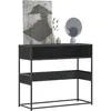 Image de vidaXL Table console noir 90x35x80 cm bois d'ingénierie