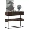 Image de vidaXL Table console chêne marron 90x35x80 cm bois d'ingénierie