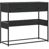 Image de vidaXL Table Console Noir 90x35x80 cm Bois d'ingénierie, Table, Table d'appoint, Table de Couloir, Table d'entrée, Table de canapé