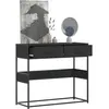 Image de vidaXL Table console noir 90x35x80 cm bois d'ingénierie