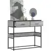 Image de vidaXL Table console sonoma gris 90x35x80 cm bois d'ingénierie