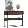 Image de vidaXL Table console chêne marron 90x35x80 cm bois d'ingénierie