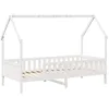 Image de vidaXL Cadre de lit d'enfants Forme de Maison sans Matelas pin