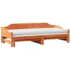 Image de vidaXL Lit de Jour avec lit gigogne Cire Marron 90x200 cm pin Massif, canapé-lit, lit d'invité, lit de Jour en Bois, lit de Jour, lit d'appoint