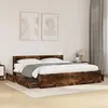 Image de vidaXL Cadre de lit avec tête de lit sans matelas chêne fumé 180x200cm