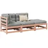 Image de vidaXL Salon de jardin 3 pcs et coussins bois massif sapin de douglas