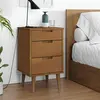 Image de vidaXL Table de chevet MOLDE Marron 40x35x65 cm Bois de pin solide