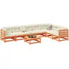 Image de vidaXL Salon de jardin 8 pcs avec coussins marron cire bois pin massif