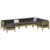 Image de vidaXL Salon de jardin 8 pcs avec coussins bois de pin imprégné