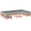 Image de vidaXL Salon de Jardin avec Coussins 10 pcs Bois Massif Sapin Douglas