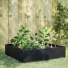 Image de vidaXL Lit surélevé de jardin noir 100x100x25 cm acier