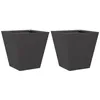 Image de vidaXL Jardinières 2 pcs Noir 30x30x30 cm Acier, jardinière d'extérieur, boîte à Fleurs, boîte de Jardin, jardinière de Patio, boîte à Plantes