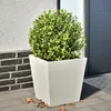 Image de vidaXL Jardinière blanc 40x40x40 cm acier