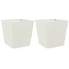 Image de vidaXL Jardinières 2 pcs Blanc 40x40x40 cm Acier, jardinière d'extérieur, boîte à Fleurs, boîte de Jardin, jardinière de Patio, boîte à Plantes