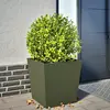 Image de vidaXL Jardinière vert olive 50x50x50 cm acier