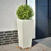 Image de vidaXL Jardinière blanc 35x35x75 cm acier