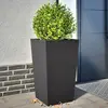 Image de vidaXL Jardinières 2 pcs noir 45x45x75 cm acier