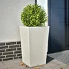 Image de vidaXL Jardinière blanc 45x45x75 cm acier