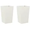 Image de vidaXL Jardinières 2 pcs Blanc 45x45x75 cm Acier, jardinière d'extérieur, boîte à Fleurs, boîte de Jardin, jardinière de Patio, boîte à Plantes