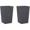 Image de vidaXL Jardinières 2 pcs Anthracite 45x45x75 cm Acier, jardinière d'extérieur, boîte à Fleurs, boîte de Jardin, jardinière de Patio, boîte à Plantes