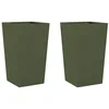Image de vidaXL Jardinières 2 pcs Vert Olive 45x45x75 cm Acier, jardinière d'extérieur, boîte à Fleurs, boîte de Jardin, jardinière de Patio, boîte à Plantes
