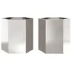 Image de vidaXL Jardinières 2 pcs hexagone 46x40x45 cm Acier Inoxydable, jardinière de Fleurs, jardinière de Patio, jardinière de Jardin