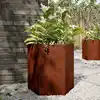 Image de vidaXL Jardinières 2 pcs hexagone 46x40x45 cm acier patinable